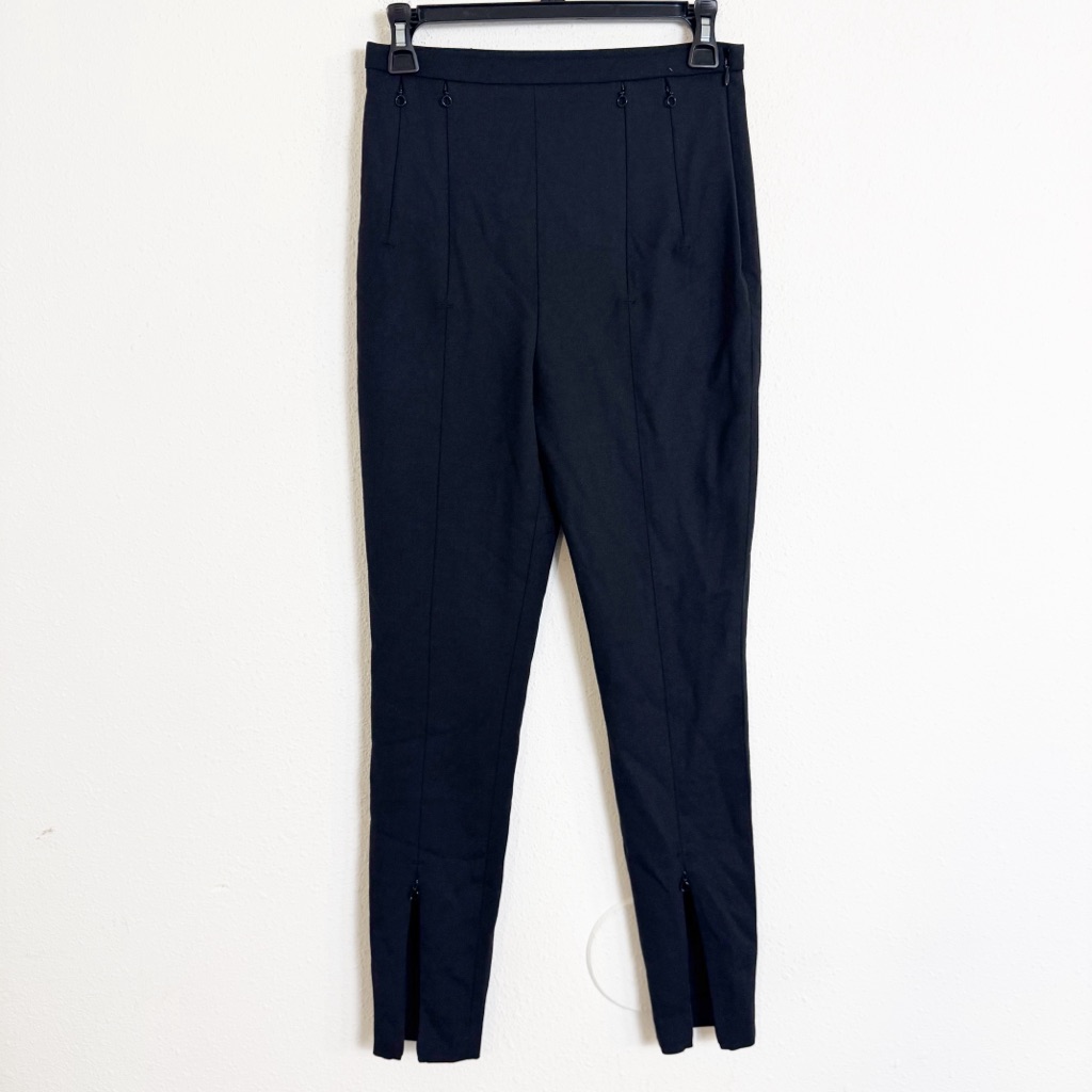 Alexander Wang Black Tapered Trouser Zipper Ankle Accent Dress Pants
